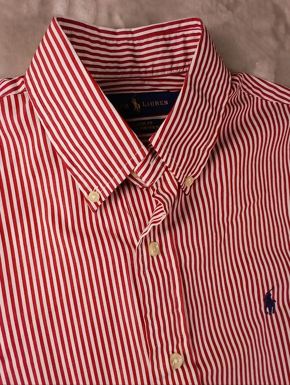 Ralph Lauren Classic Fit 100% Cotton Stretch Shirt S Men's Button Down Striped
